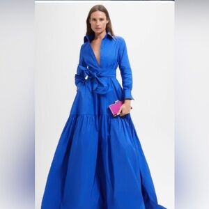 Carolina Herrera Elegant Blue Maxi Dress size M